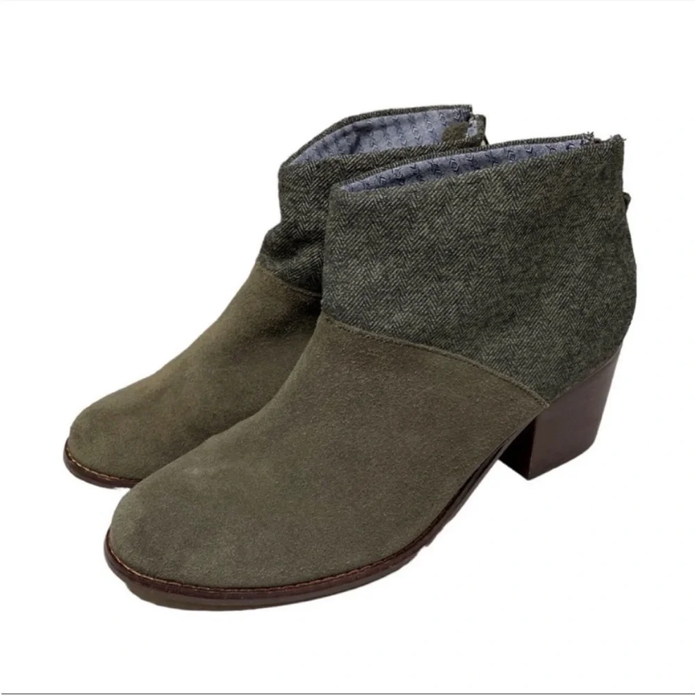 TOM’S Leila Tarmac Green Ankle Booties size 9 - Picture 11 of 11